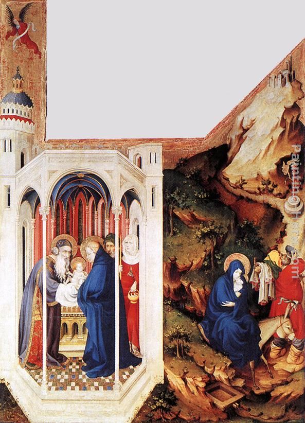 Presentation in the Temple and Flight to Egypt painting - Melchior Broederlam Presentation in the Temple and Flight to Egypt art painting